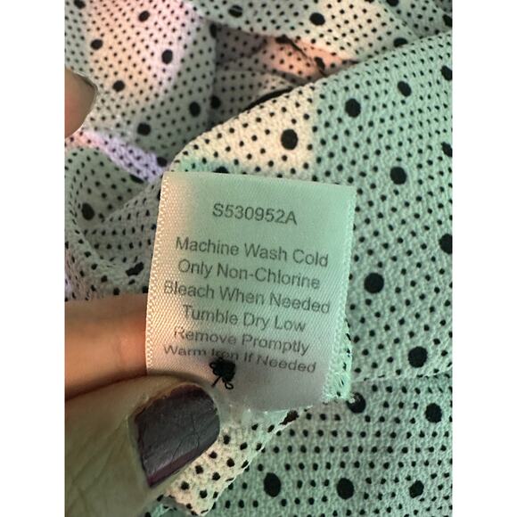 41HAWTHORN White Black Polka Dots Litton Split Neck Blouse Size Large - Picture 3 of 12